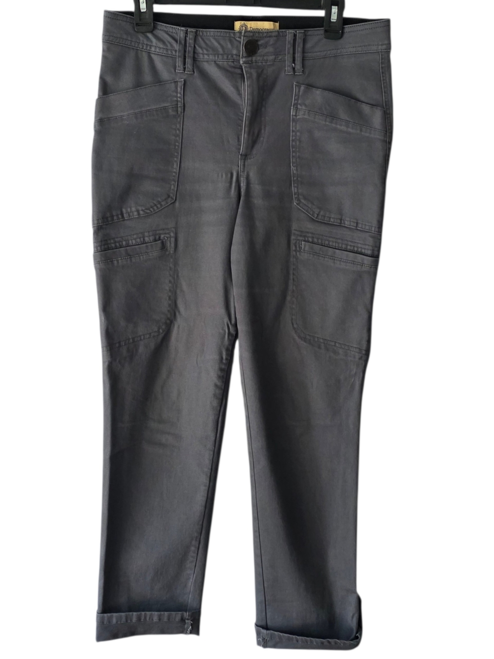 Democracy Ab Technology Utility Pants Gray Stretch Ankle Cargo Women's Size 10